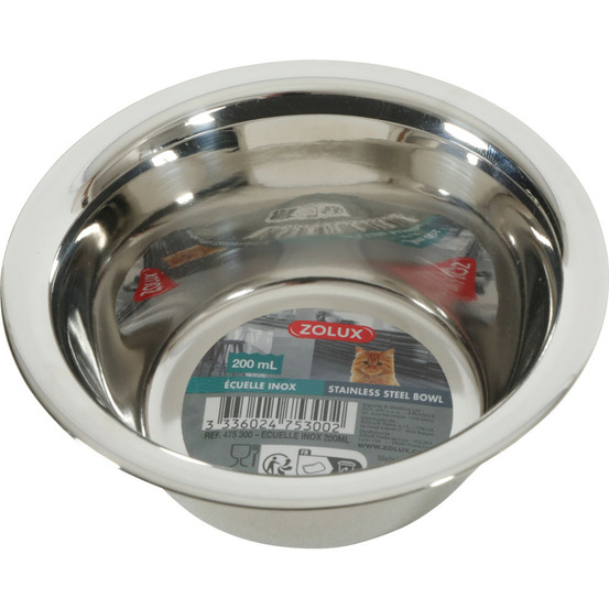 Gamelle ecuelle inox 200 ml pour chat