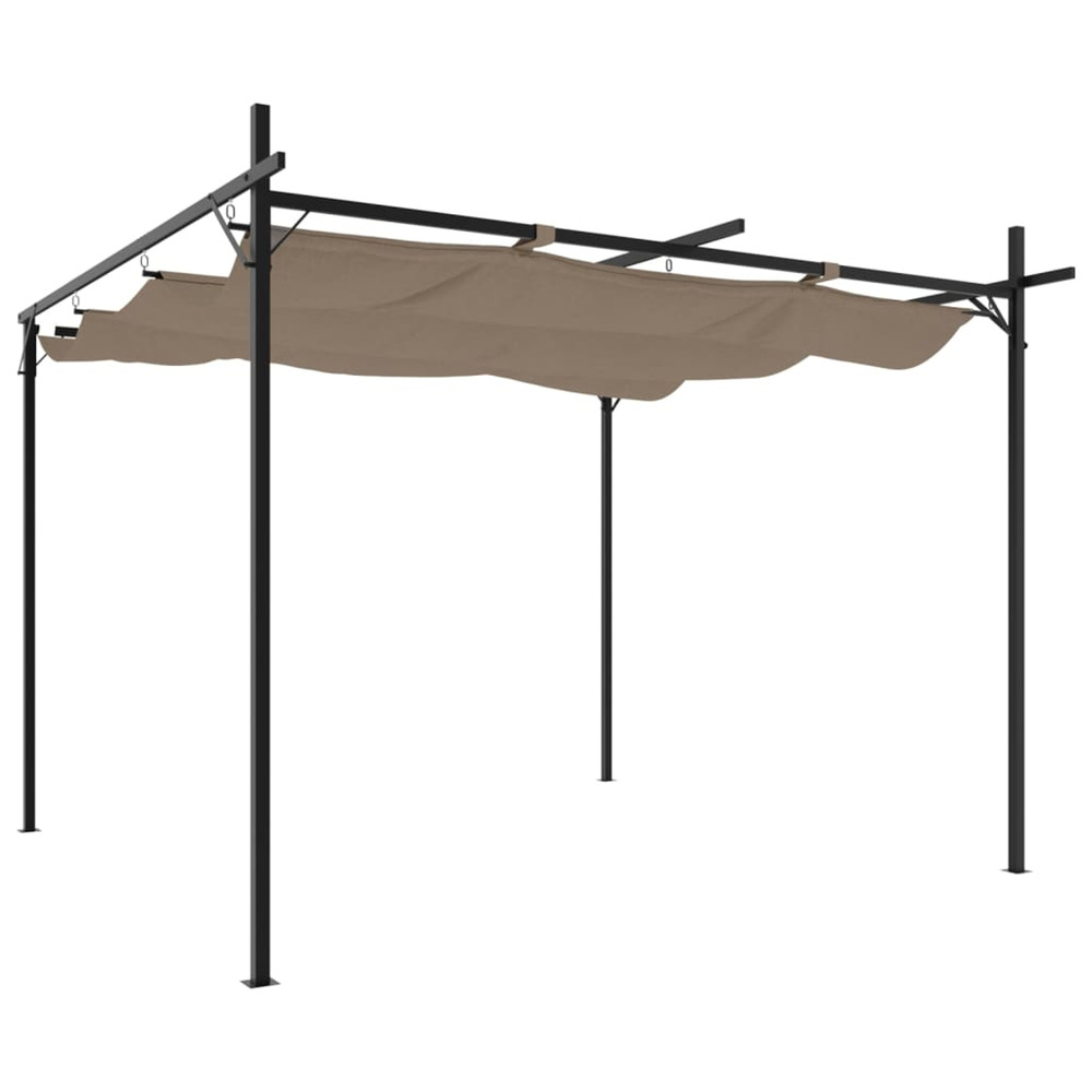 Pergola avec toit rétractable taupe 295x292x230 cm