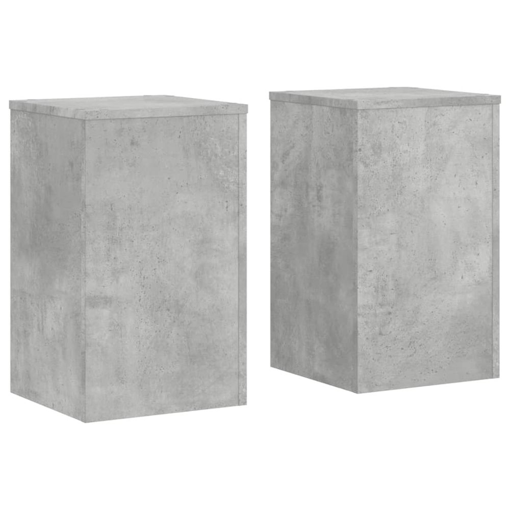 Support de plante 2 pièces gris béton 30 x 30 x 50 cm