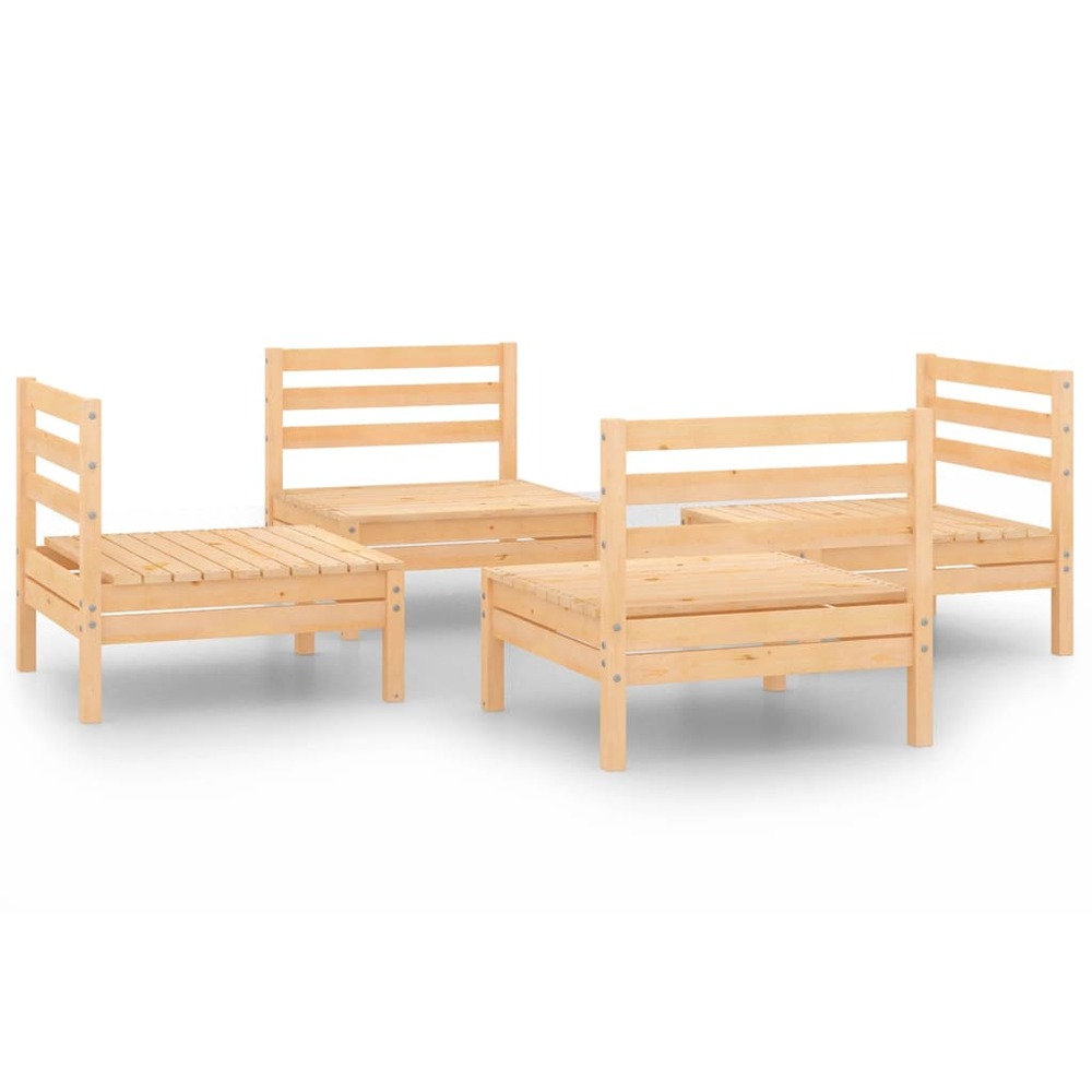 Salon de jardin meuble d'extérieur ensemble de mobilier 4 pièces bois de pin massif