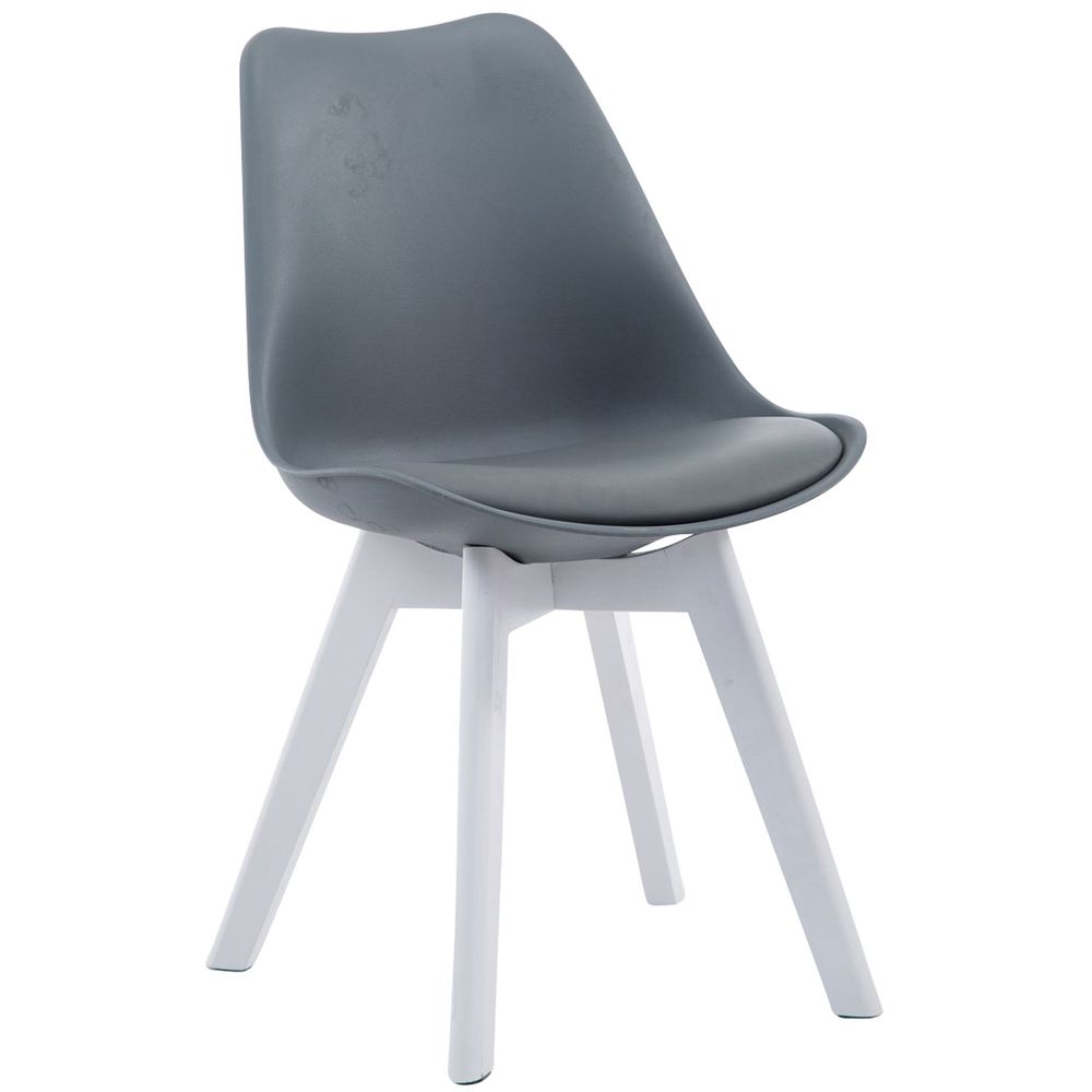Chaise visiteur borneo v2 simili cuir blanc
