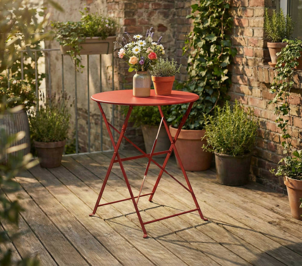 Table de jardin pliante - 2 places - bordeaux - capri