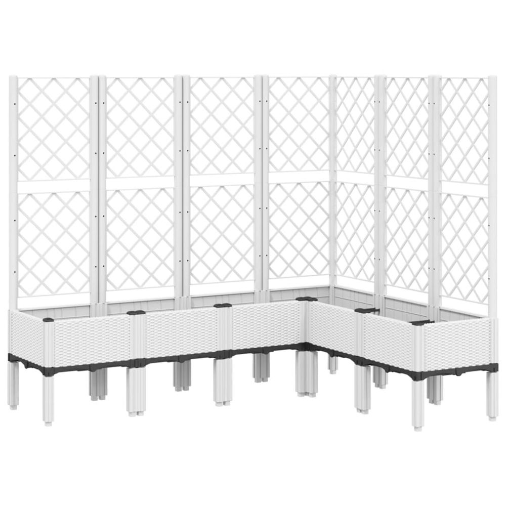 Jardinière d'extérieur avec treillis blanc 160x120x142 cm pp