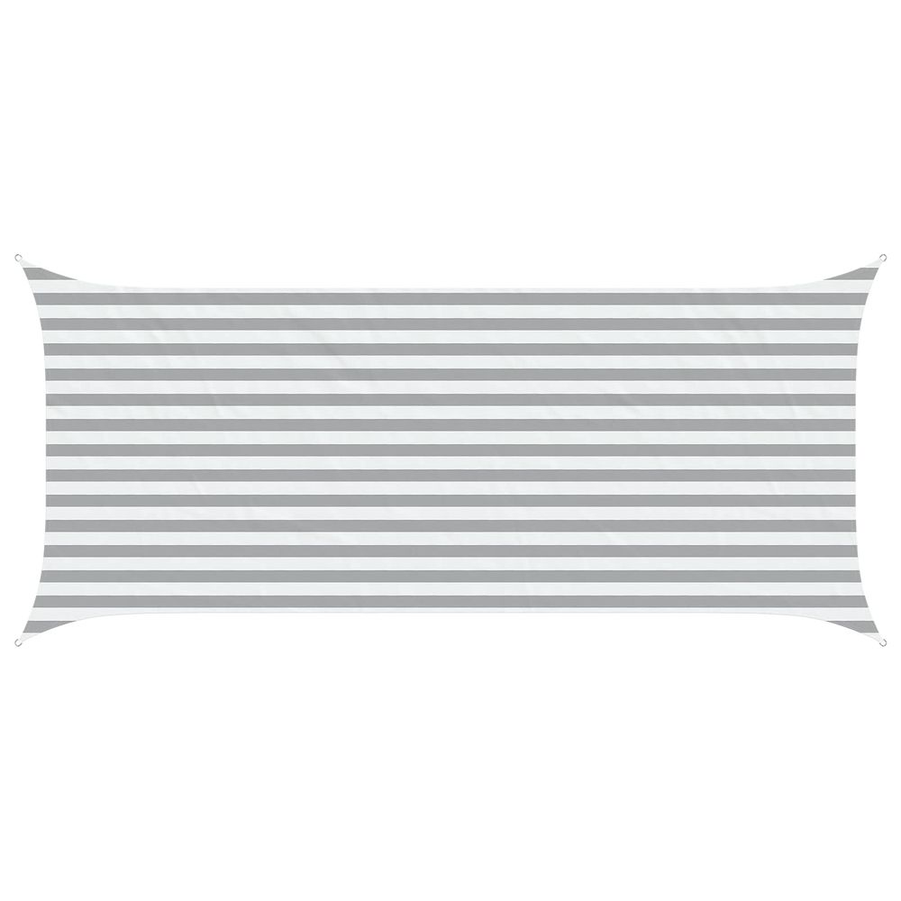 Voile d'ombre gris clair et blanc 2 x 4,5 m