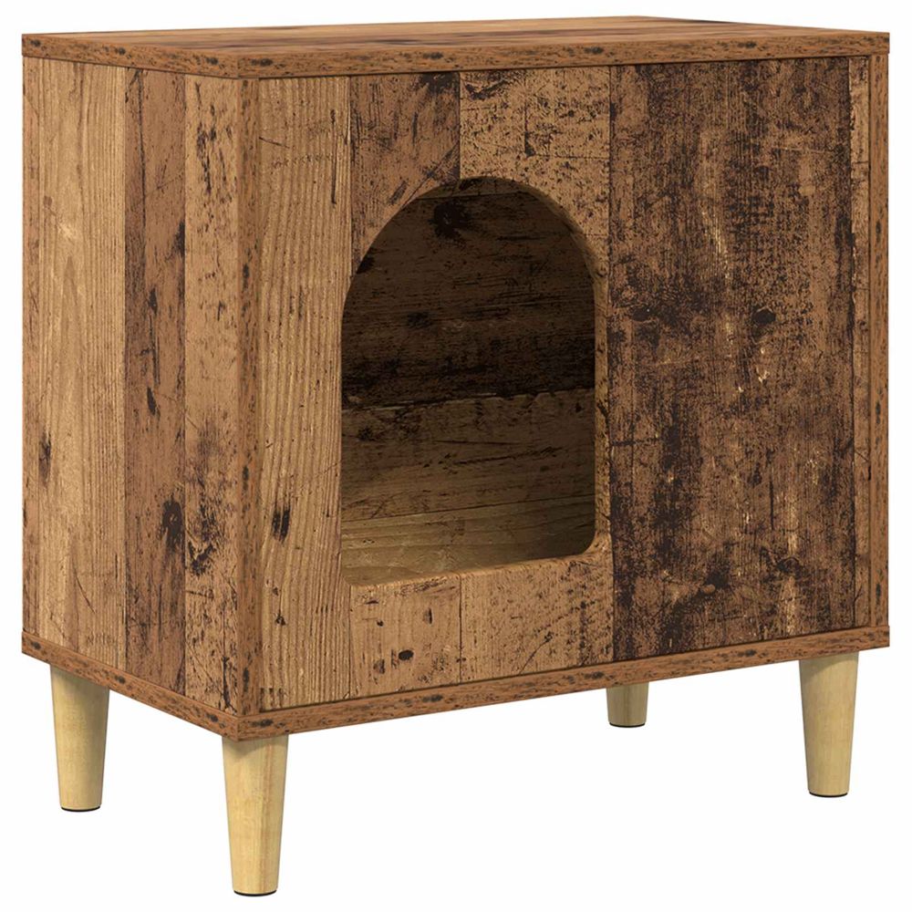 Maison pour chat bois ancien 51 x 30 x 52 cm bois d'ingénierie