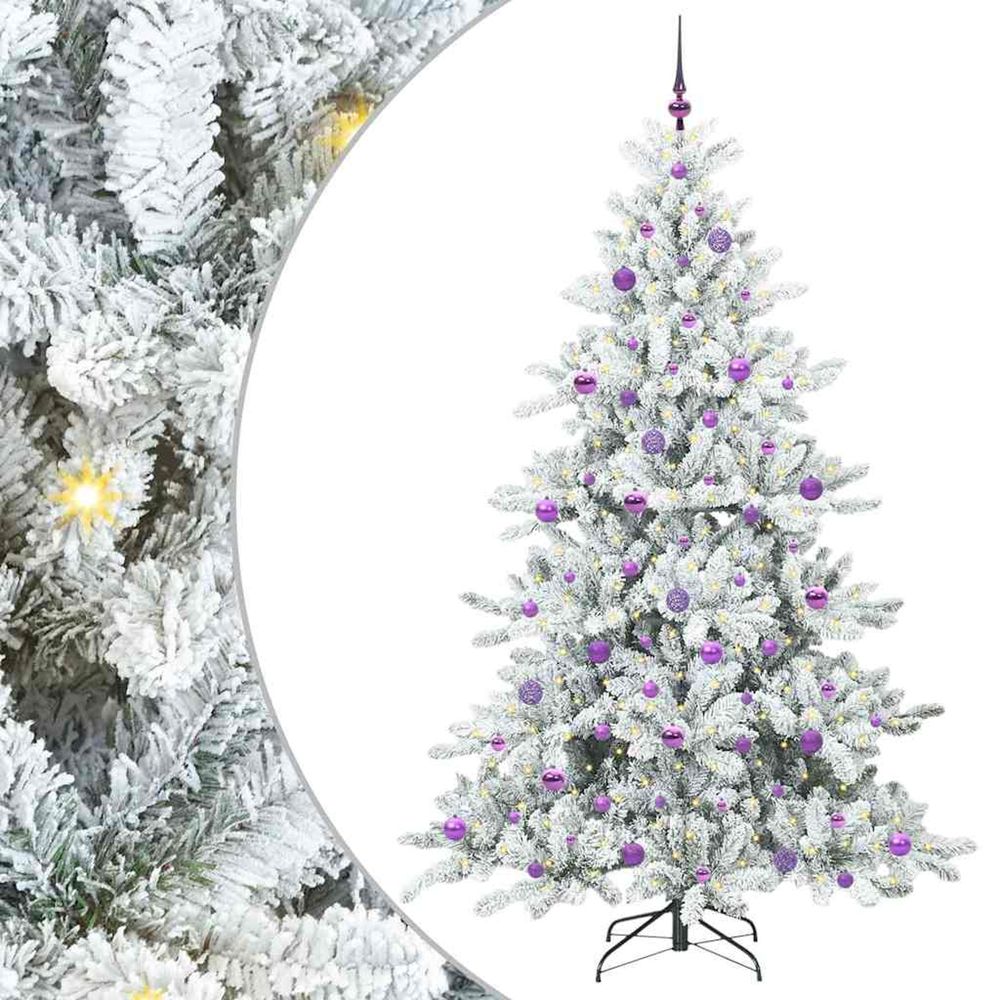 Sapin de noël artificiel à branches articulées blanc 210 cm