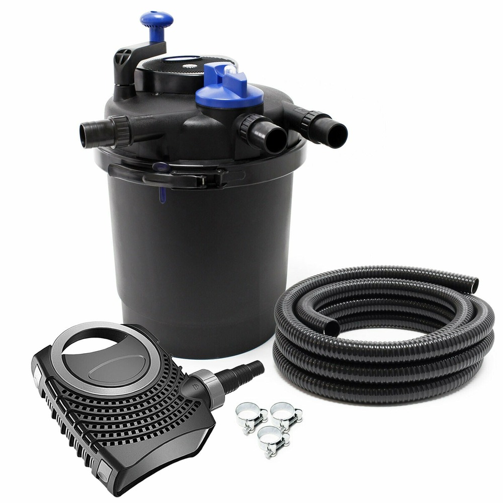 Kit set bassin 6000 litres 11 watts uvc pompe 3600 l/h tuyau 5 m kit de filtration