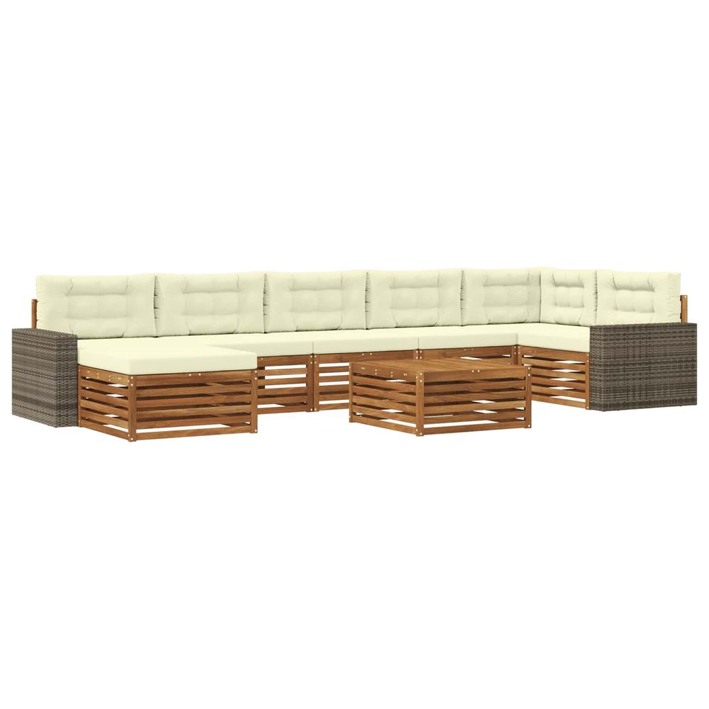 Ensemble de canapés d'extérieur 8 pc naturel et crème