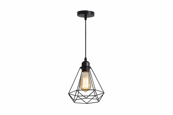 Plafonnier suspension luminaire métal noir 20,5x25 cm