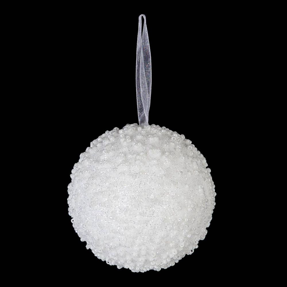 Boule pailletée d.8cm polystyrène assorti