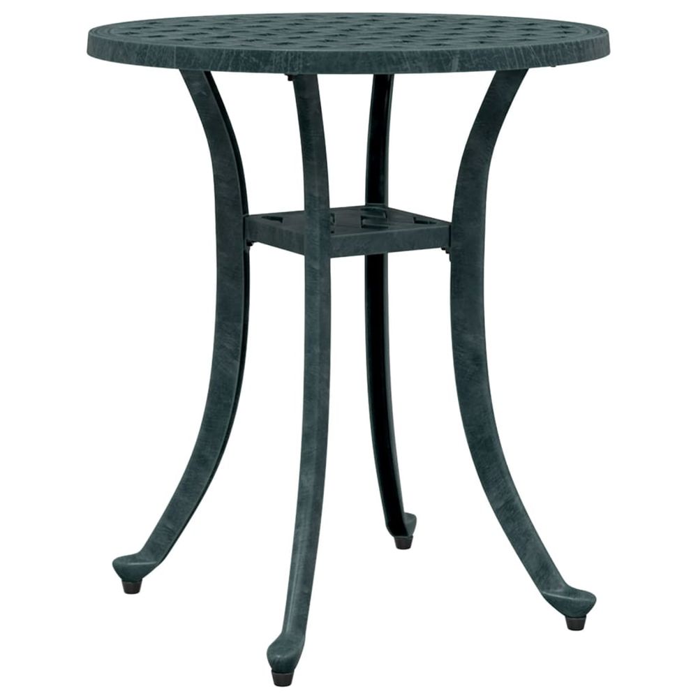 Table de jardin vert ø48x53 cm aluminium coulé