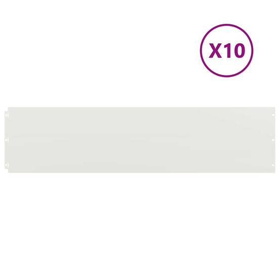 Bordures de pelouse 10 pcs blanc 25x103 cm acier laminé à froid