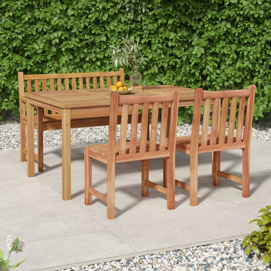 Ensemble à manger de jardin 4 pcs bois de teck massif