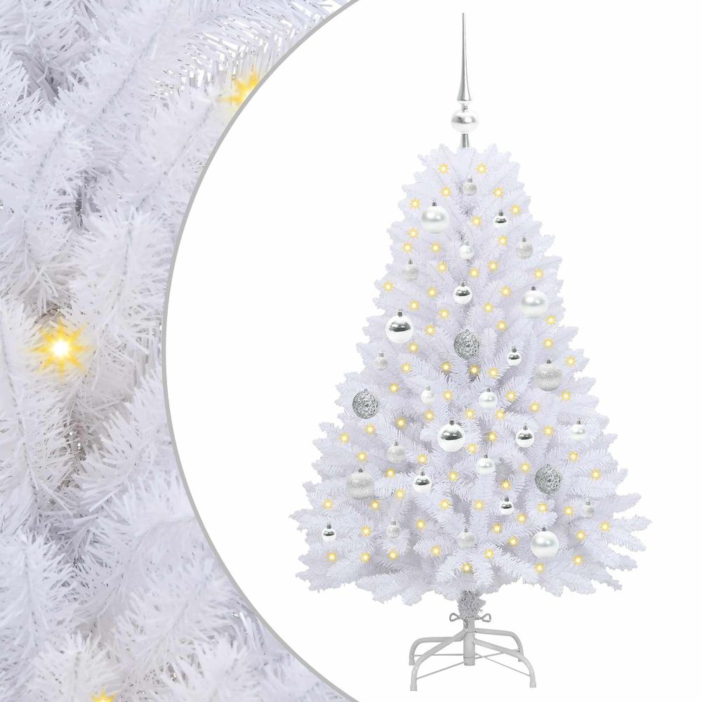 Sapin de noël artificiel à branches articulées blanc 120 cm