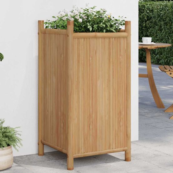 Jardinière haute en bambou pour balcon et séparation végétale 40x80 cm