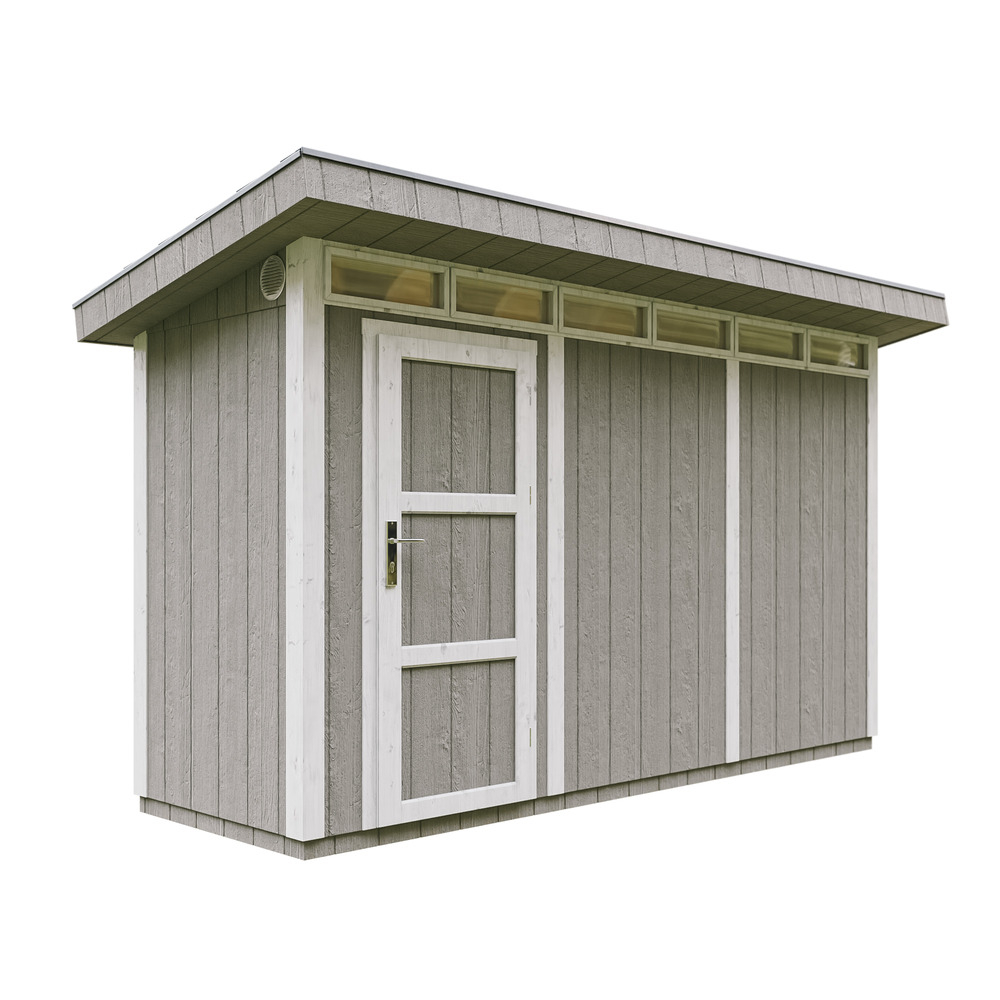 Abri de jardin à base de bois en panneaux lp smartside 4m²-avec sol l161xl412xh239cm-timbela m902- couleur de peinture tundra grey