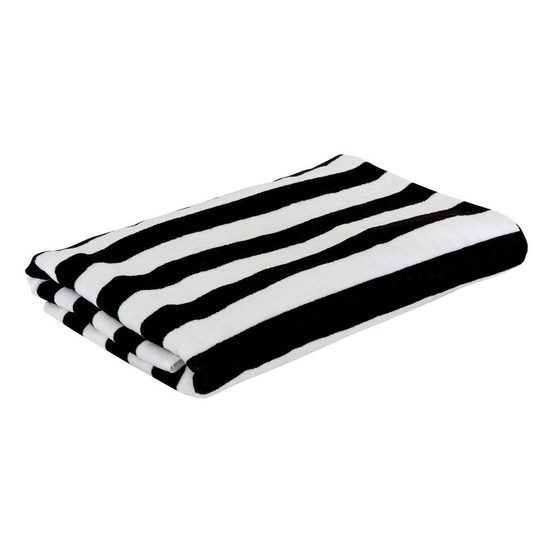 Drap de bain the palm resort 90x180cm noir et blanc en coton