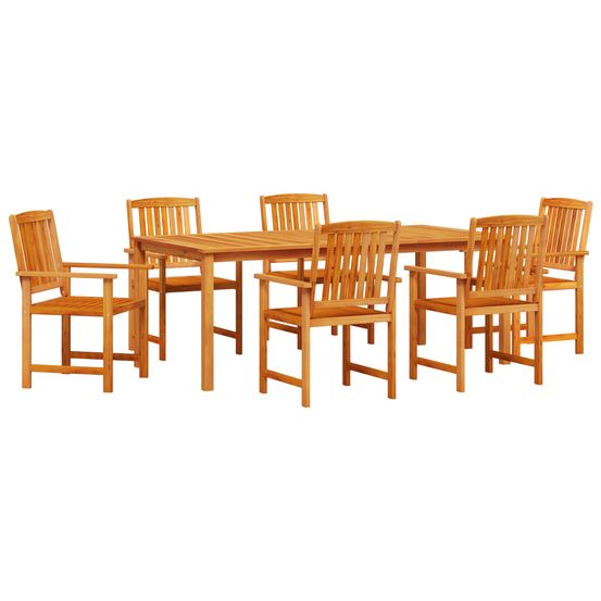 Ensemble de repas de jardin 7 pièces en bois d'acacia
