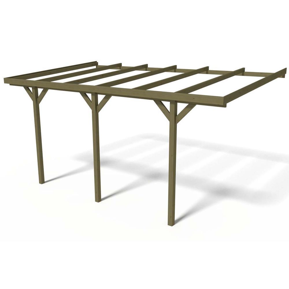 Carport bois adossé voiture 