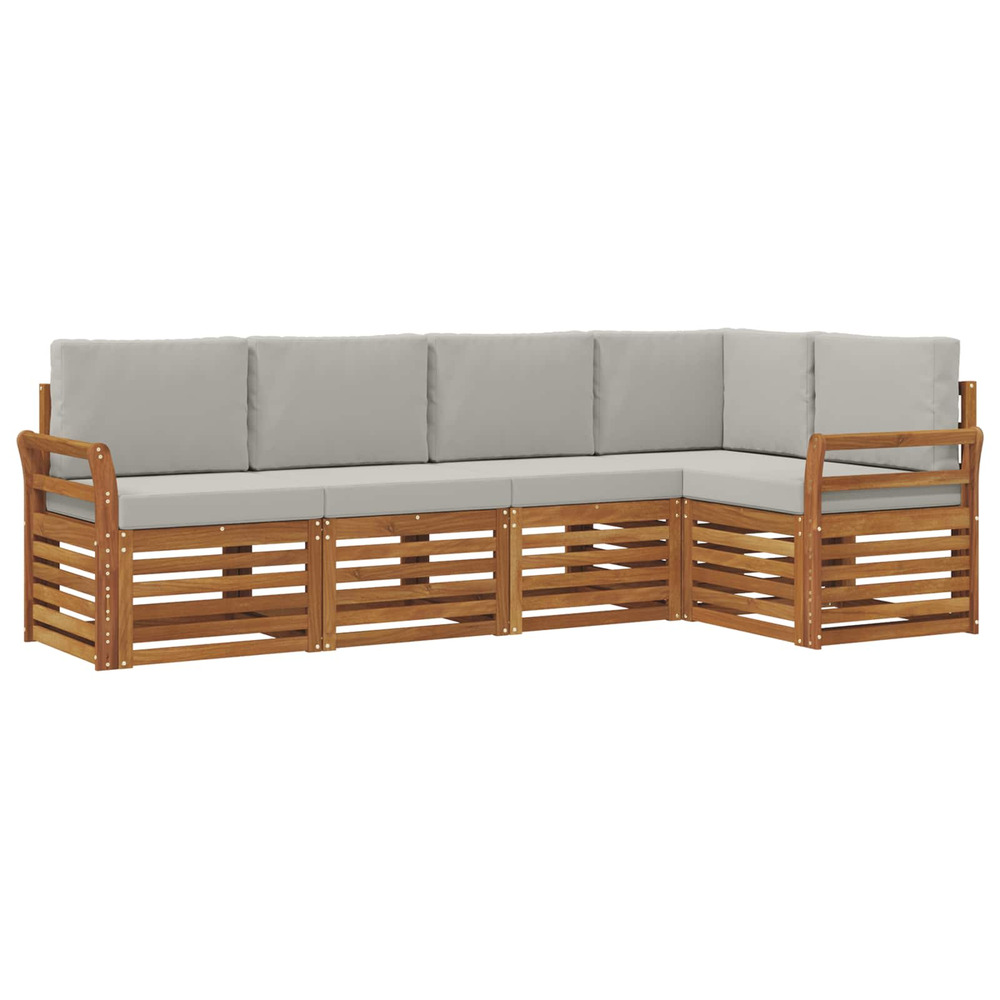 Ensembles de canapés avec coussin 5 pcs gris naturel et clair