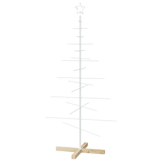 Sapin de noël en métal avec support kuopio 150 cm acier blanc
