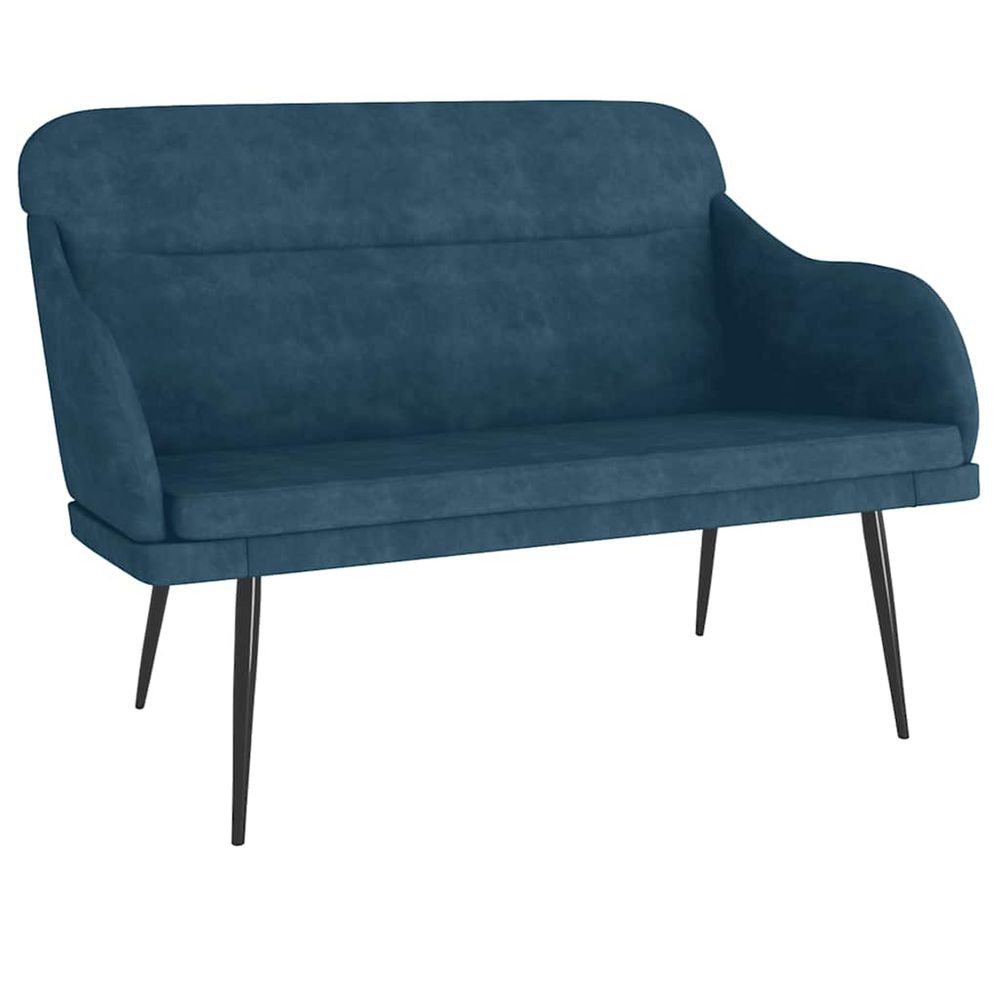 Banc bleu 110x76x80 cm velours