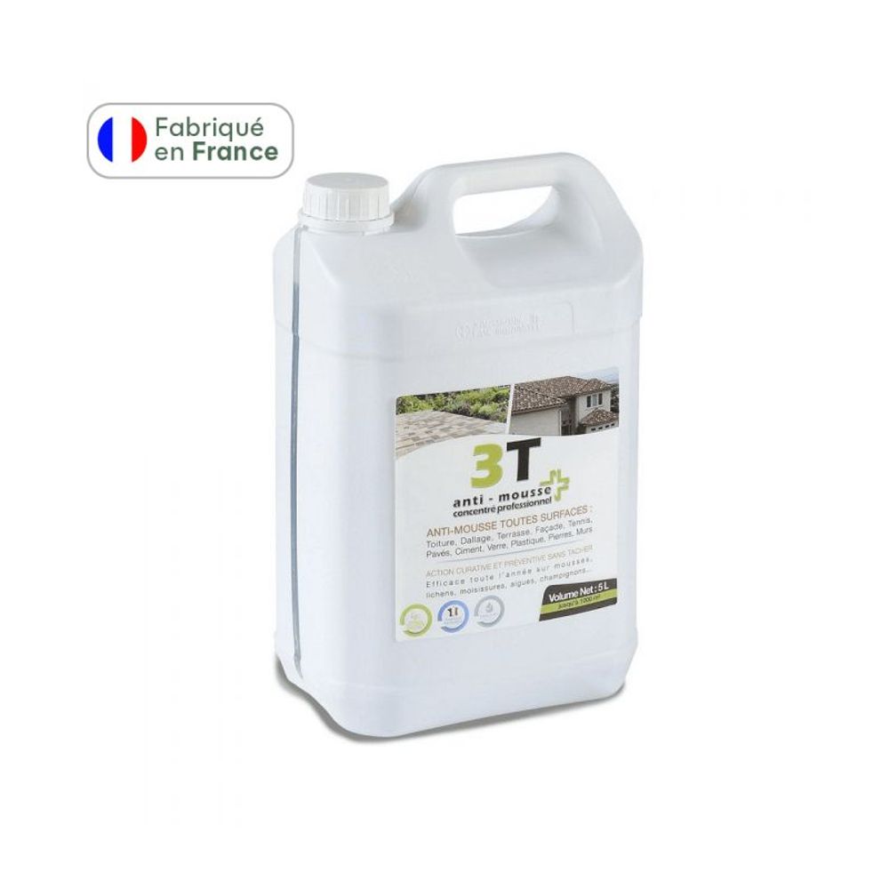 Antimousse concentré 3t 5 litres à diluer pour 1000 m² de traitement toit toiture mur et sol