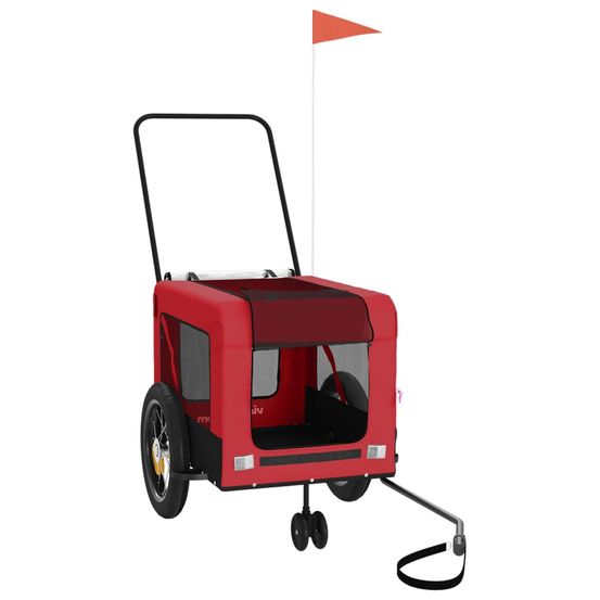 Remorque de vélo pour animaux de compagnie rouge et noir