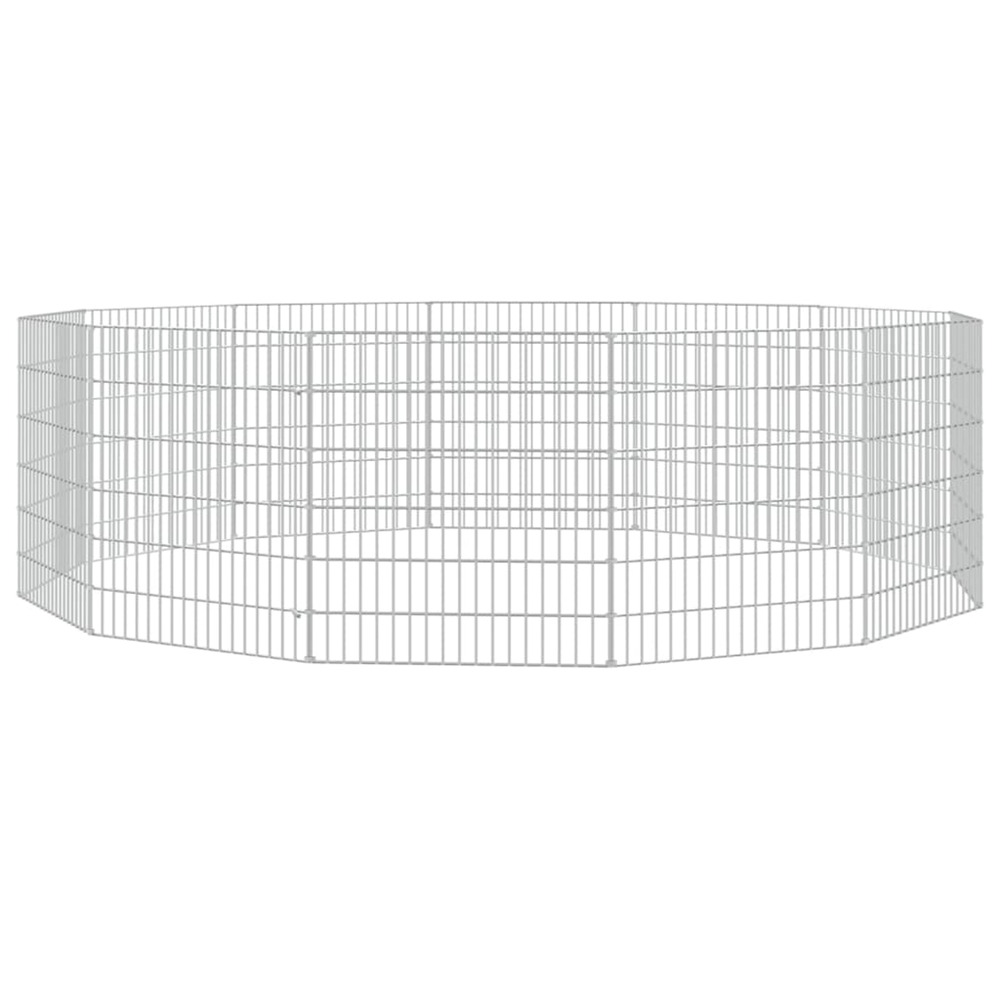 Enclos d'animaux en liberté 12 panneaux 54x60 cm fer galvanisé