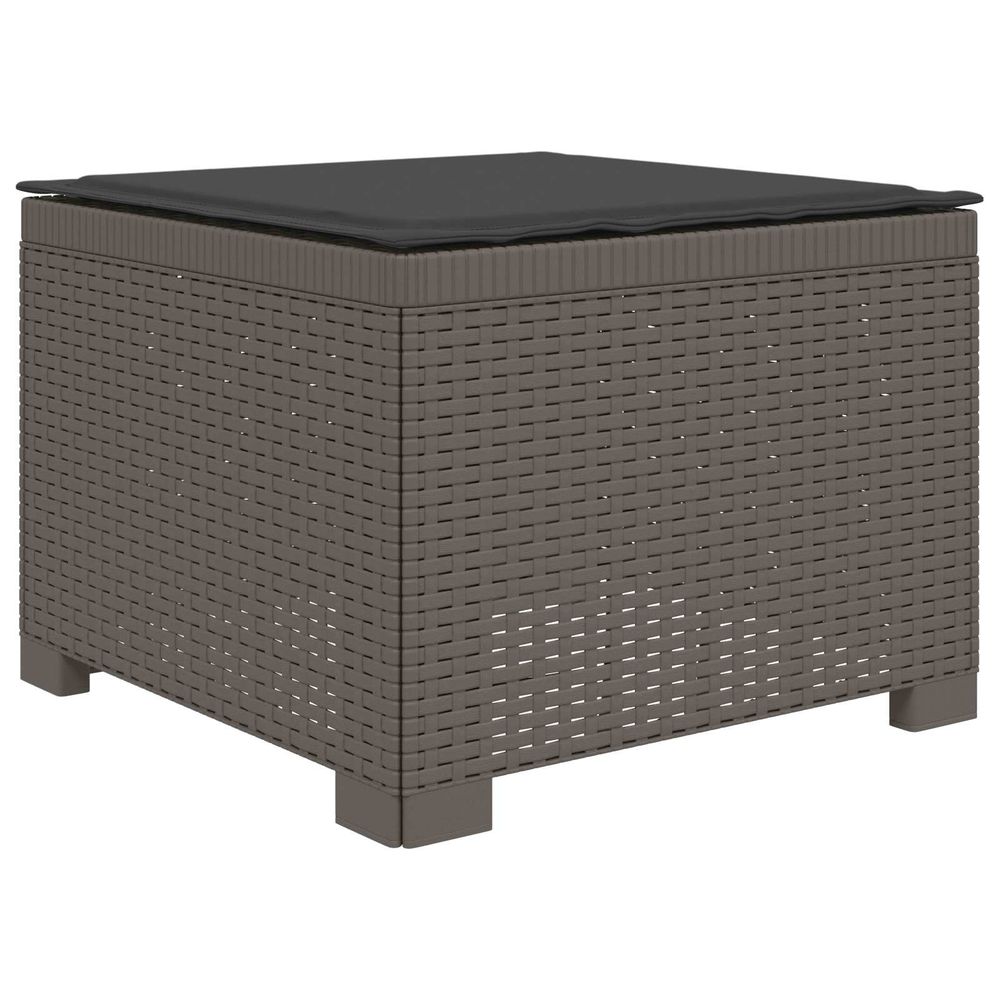 Canapé de jardin 1 place avec coussin look rotin pp gris clair