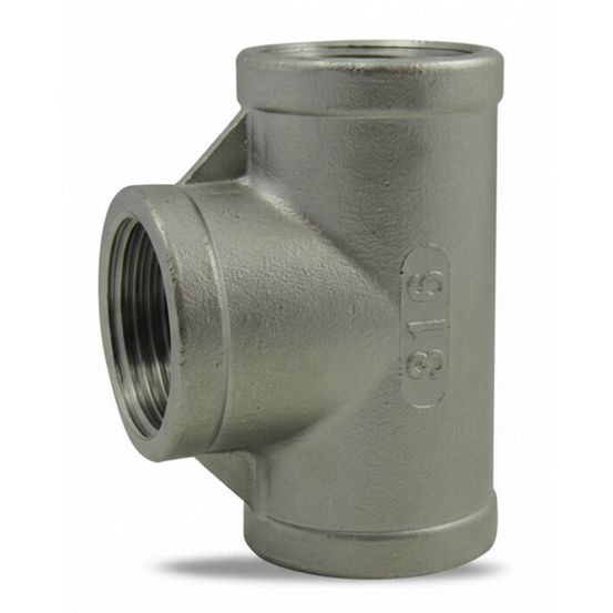 Té égal femelle/femelle/femelle en inox 316 - 1''1/4