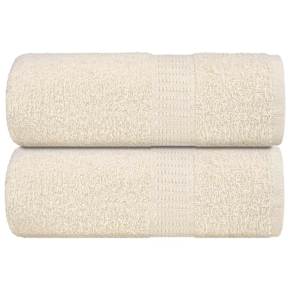 Serviettes de toilette 2 pièces frogn crème 30x30 cm 100 % coton