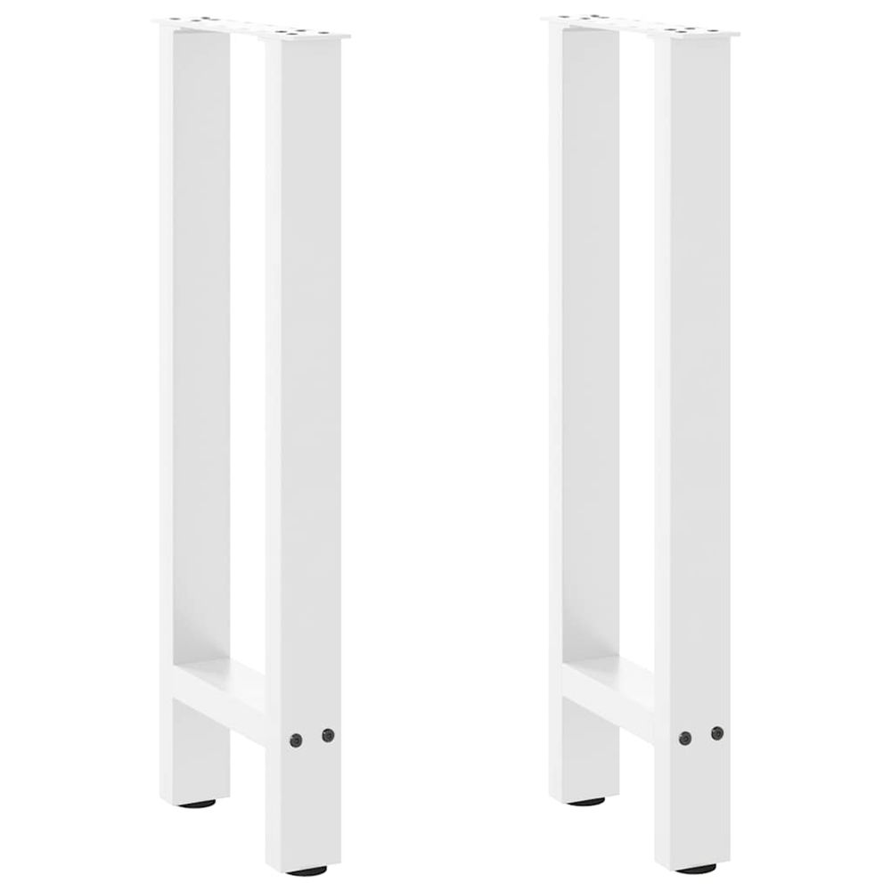 Pieds de table console blanc 2 pièces 28 x (72-73) cm acier