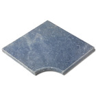 Margelle angle rentrant pierre naturelle adana bleu gris 45,5x45,5x3cm bord 1/2 rond
