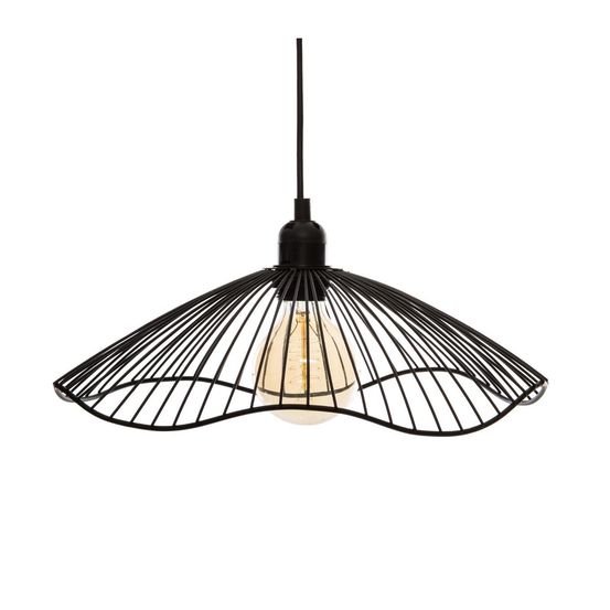 Luminaire suspension en métal filaire noir d 34 cm