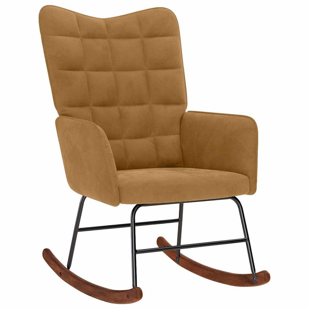 Chaise à bascule marron velours