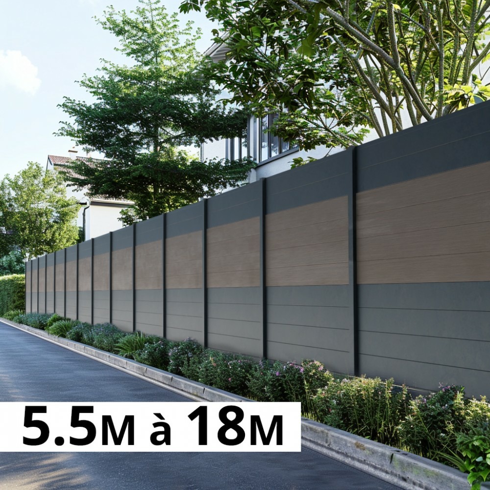 Kit clôture aluminium poteau à sceller - bahia & cruz argent h-1,8m