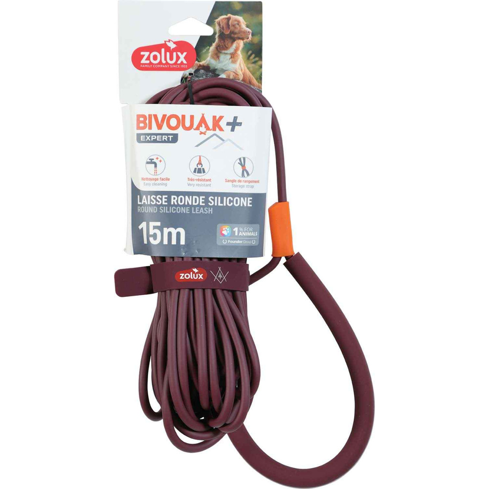 Longe ronde en silicone rouge bivouak 15 m