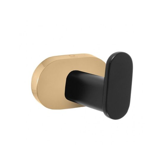 Patère simple yukon en laiton noir doré 5,6 cm