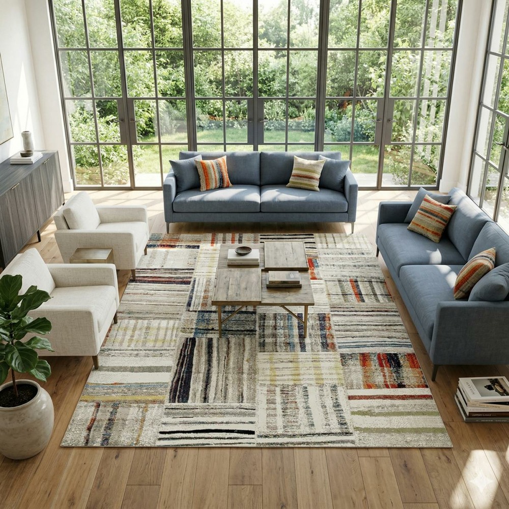 Tapis berbère carré 160x160 tissé motifs tribaux lyn8 maro beige