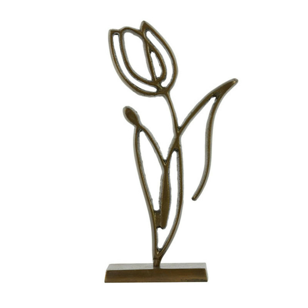 Statuette tulipanu métal bronze 24x9x45cm