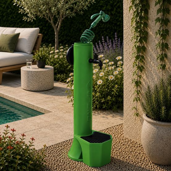 Fontaine verte avec seau et pistolet fontaine a sable triton pro vert long tuyau 75m