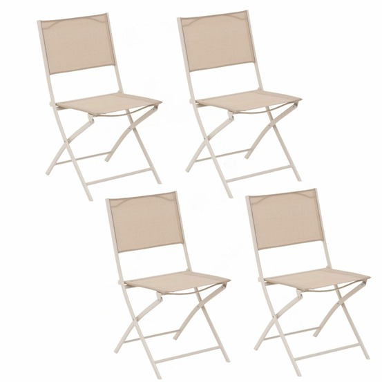 Lot de 4 chaises de jardin pliables modula