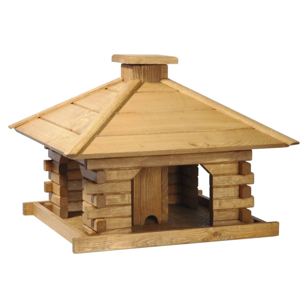 Maison à oiseaux carrée avec toit en bois marron