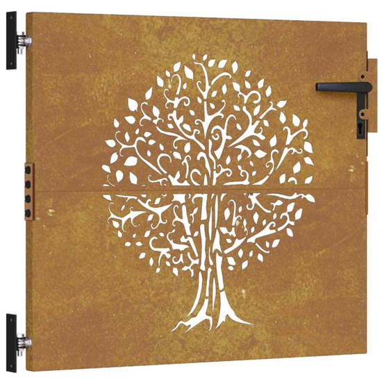 Portail de jardin 85x75 cm acier corten conception d'arbre