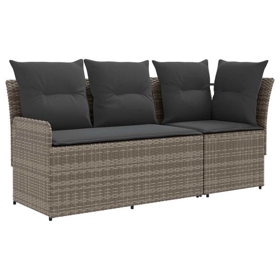 2 pc sofa de jardin avec accoudoirs et sofa d'angle rotin pe