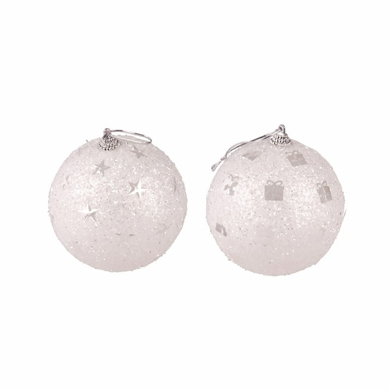 2 boules de noël sequin cosychristmas - argent