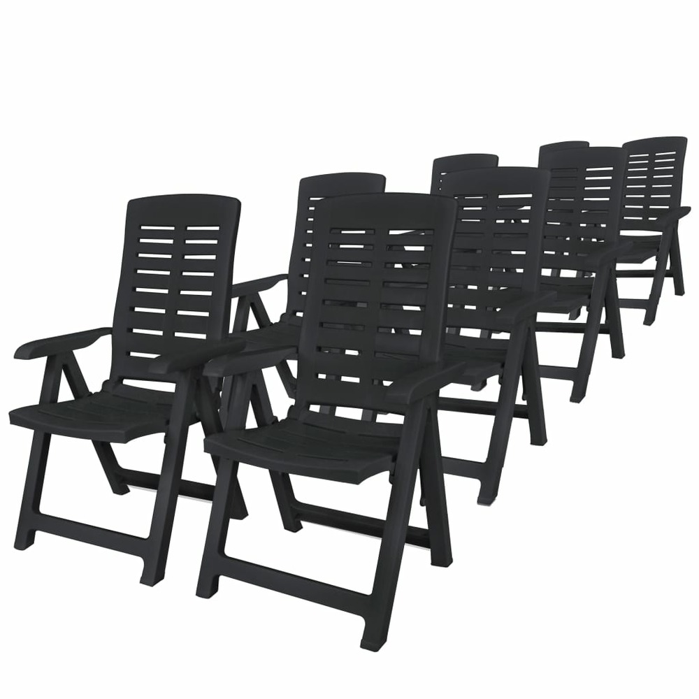 Ensemble à manger d'extérieur 9 pcs plastique anthracite
