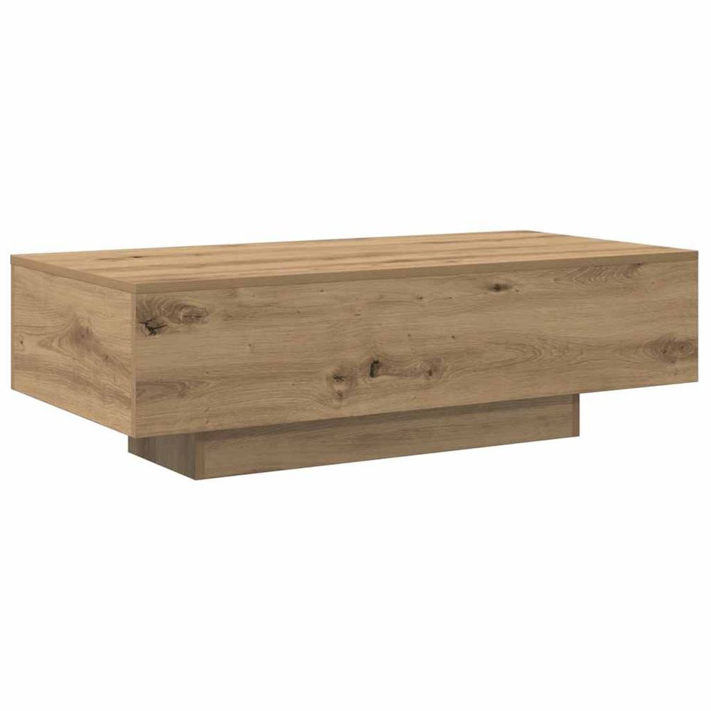 Table basse chêne artisanal 100x49,5x31 cm bois d'ingénierie