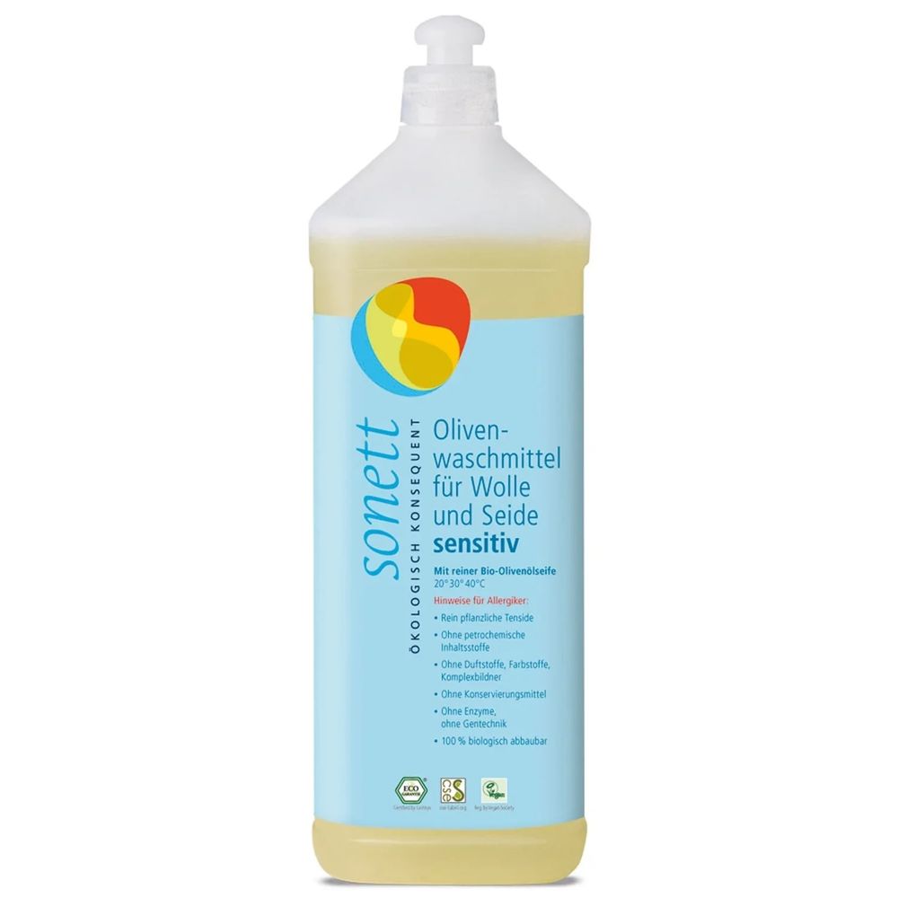 Lessive liquide laine soie, 1 litre, lessive linge délicat, lessive douce